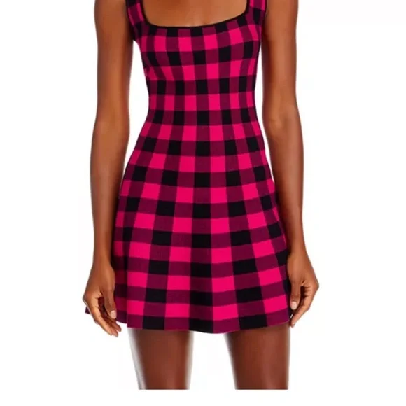 Aqua | Dresses | Aqua Pink And Black Sheath Mini Dress Square Neck  Sleeveless | Poshmark